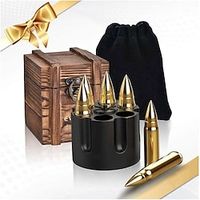 Gold Bullet Shaped Ice Cubes 14-58 Red Wine Whiskey Stainless Steel Ice Tartar Cooling Ice Grains gift for him Lightinthebox - thumbnail