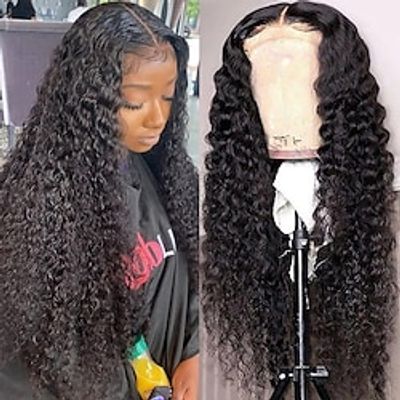 Transparent 13X6 Lace Frontal Wig 14-30 Inch Lace Front Wig Human Hair Pre Plucked Deep Wave Brazilian Hair Wig For Women Lightinthebox