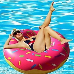 Pool Floats Summer Seat Ring Toy Buoy Mattress Inflatable Donut Swimming Ring Thickened PVC Summer Beach Float Toy Swimming Circle poolcandy miniinthebox