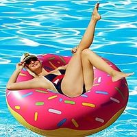 Pool Floats Summer Seat Ring Toy Buoy Mattress Inflatable Donut Swimming Ring Thickened PVC Summer Beach Float Toy Swimming Circle poolcandy miniinthebox - thumbnail