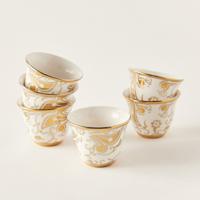 Printed Bone China Cawa Cup - Set of 6