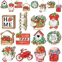 24pcs Wooden Romantic Red Strawberry Theme Party Gathering Holiday Tree Hanging Celebration Home Decorations Xmas Decor Christmas Tree Decor Christmas Decor Christmas Tree Ornament Decor Christmas Decorations 2023 Christmas Decorations Lightinthebox - thumbnail