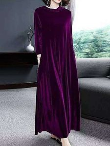 Round Neck Plain Maxi Dress