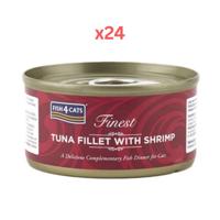 Fish4Cats Finest Tuna Fillet With Shrimp Wet Cat Food 24X70g