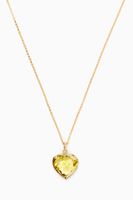 "Hob/ Love" Heart Pendant with Citrine in 18kt Yellow Gold - thumbnail