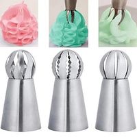 3pcs Sphere Torch Stainless Steel Piping Nozzle Cream Cake Baking Integral Forming Piping Tool Lightinthebox