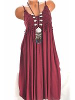 Spaghetti Strap Patchwork Lace Shift Dress - thumbnail