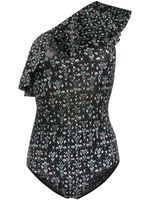 Isabel Marant Étoile Sicilya print ruffled one piece swimsuit - Black