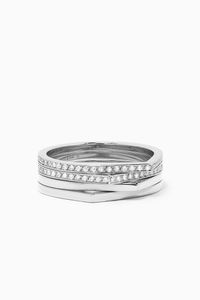 Antifer 4 Row Ring with Diamonds in 18kt White Gold