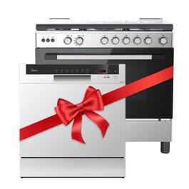 Midea 8 Place Dishwasher + 90x60cm Cooking Range Bundle Offer