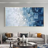 Large Wall Art Home Decor Hand painted Modern Abastract White And Blue Sea Knife Thick Oil Painting Living Room Decoration No Frame Lightinthebox