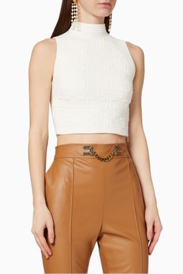 Logo Knit Cropped Top