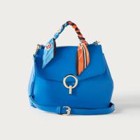 Bessie London Solid Crossbody Bag with Scarf Detail