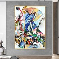 Abstract Wassily Kandinsky Famous Cavans Painting Hand-painted Wall Art Picture for Living Room Home Decor No Frame miniinthebox