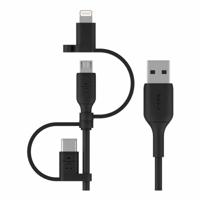 Belkin 3-In-1 Lightning/Micro/Type-C Cable 1.2M Black - thumbnail