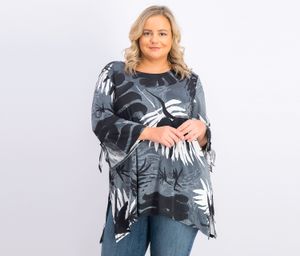 Womens Plus Size Printed Top  Black Combi