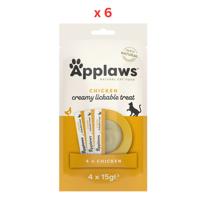 Applaws Chicken Creamy Lickable Cat Treats 4x15g Pack Of 6