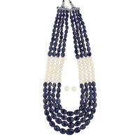 Sri Jagdamba Pearls Pearl & Sapphire Necklace - JPAPR-19-156