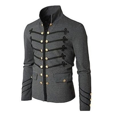 Prince Aristocrat Plus Size Retro Vintage Medieval Spring Fall  Winter Coat Masquerade Men's Adults' Costume Vintage Cosplay Queen's Platinum Jubilee 2022 Elizabeth 70 Years Long Sleeve Coat Carnival Lightinthebox