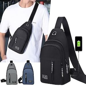 Casual Men's Chest Bag Business Slant Crossbody Shoulder Bag Messenger Bag Nylon Canvas Fashion Waist Bag Outdoor Sports Brand Shoulder Bag miniinthebox