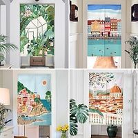 Japanese Noren Curtain Door Cover Doorway Curtain Panel Traditional City View Painting Door Tapestry Room Divider Curtains for Kitchen Sushi Bathroom Livingroom Bedroom miniinthebox