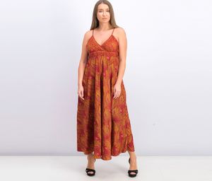 Womens Maxi Dress  Orange/Red Combo