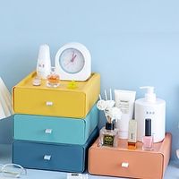 Desktop Cosmetics Storage Box Color Contrast Drawer Storage Rack Student Desk Stationery Storage Box Office Organization 1PC Lightinthebox - thumbnail