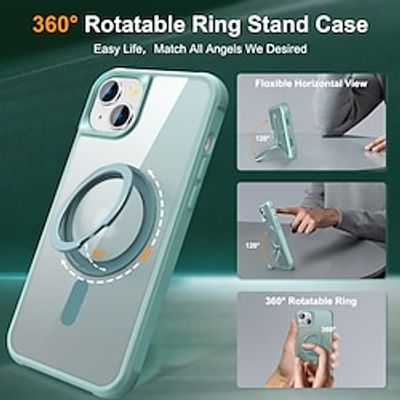 Phone Case For iPhone 15 Pro Max Plus 14 13 12 11 With Magsafe Ring Holder Magnetic Support Wireless Charging Solid Color TPU PC miniinthebox Phone Case For iPhone 15 Pro Max Plus 14 13 12 11 With Magsafe Ring Holder Magnetic Support Wireless Charging Solid Color TPU PC miniinthebox