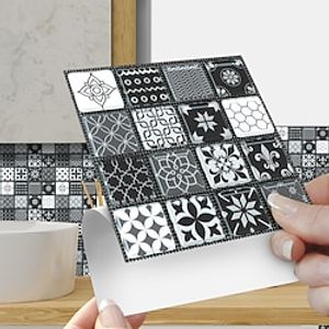 10pcs Mosaic Tile Sticker Waterproof Bathroom Wall Decoration Self-Adhesive Kitchen Oil Proof Wall Sticker Wall Decals 1010cm Lightinthebox