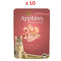 Applaws Cat Tuna with Prawn Pouch 10X70g