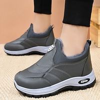 Men's Boots Snow Boots Winter Boots Fleece lined Hiking Cycling Shoes Casual British Daily Office  Career PU Warm Slip Resistant Booties  Ankle Boots Lace-up Black Gray Fall Winter Lightinthebox - thumbnail