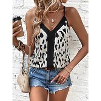 Women's Tank Top Graphic Casual Holiday Print Black Sleeveless Fashion V Neck Summer Lightinthebox