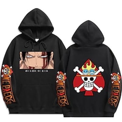 Inspired by One Piece Film: Red Portgas·D· Ace Hoodie Cartoon Manga Anime Front Pocket Graphic Hoodie For Men's Women's Unisex Adults' Hot Stamping 100% Polyester Lightinthebox