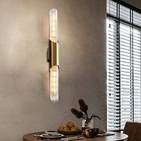 LED Wall Light 2 Light Vintage Gold Linear Wall Sconce Light Fixture Indoor Up Down Bar Wall Mounted Light Farmhouse Long Arm Glass Bathroom Vanity Light for Bedside Living Room Hotels Hallway 110-240V Lightinthebox - thumbnail