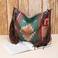 Women's Handbag Shoulder Bag Hobo Bag Canvas Outdoor Daily Holiday Zipper Lightweight Durable Multi Carry Color Block Folk Green  Blue Light Red Dark Green Lightinthebox - thumbnail