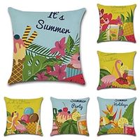 Tropical Double Side Cushion Cover 6PC Soft Decorative Square Throw Pillow Cover Cushion Case Pillowcase for Bedroom Livingroom Superior Quality Machine Washable Indoor Cushion for Sofa Couch Bed Chair miniinthebox Tropical Double Side Cushion Cover 6PC Soft Decorative Square Throw Pillow Cover Cushion Case Pillowcase for Bedroom Livingroom Superior Quality Machine Washable Indoor Cushion for Sofa Couch Bed Chair miniinthebox