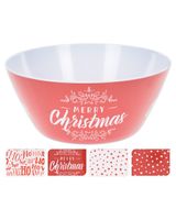 Homesmiths Christmas Bowl Melamine 4 Assorted Colors & Design 1 Piece