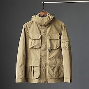 Men's Hiking Jacket Winter Outdoor Waterproof Windproof Warm Breathable Jacket Top Full Length Hidden Zipper Ski  Snowboard Fishing Climbing Black Army Green Dark Navy Khaki Lightinthebox