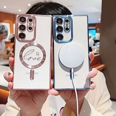 Phone Case For Samsung Galaxy S23 Ultra Plus S23 S22 S22 Plus  Ultra S21 S21 Ultra Plus Back Cover With Magsafe Transparent Camera Lens Protector Support Wireless Charging TPU miniinthebox