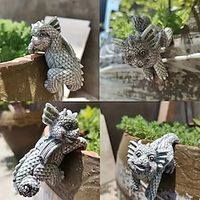 4pcsset Garden Pot Hanging Decoration - Resin Animal Figurine Little Dragon, Perfect for Garden Landscaping and Micro-Scenery Decor, Complete Resin Craft Set Lightinthebox