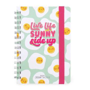 Legami 12-Month Diary - 2024 -Small Weekly Spiral Bound Diary - Egg