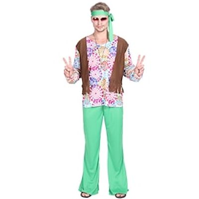 Retro Vintage 1970s Disco Cosplay Costume Outfits Hippie Men's Cosplay Costume Masquerade Party  Evening Top Lightinthebox