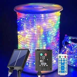 50M-500Led100M-1000Led Rope Light, Outdoor Waterproof, With Remote Control, Solar String Light, 8 Modes, Extra Long Fairy Lights with Timer Solar Tube, Suitable for Garden Terrace, Courtyard Lightinthebox