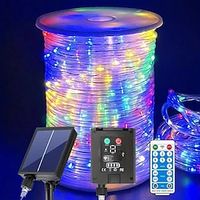 50M-500Led100M-1000Led Rope Light, Outdoor Waterproof, With Remote Control, Solar String Light, 8 Modes, Extra Long Fairy Lights with Timer Solar Tube, Suitable for Garden Terrace, Courtyard Lightinthebox - thumbnail