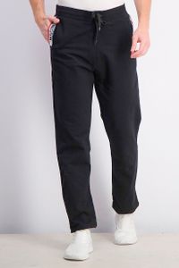 Mens Brand Print Jogger Pants  Black Combo