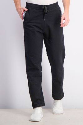 Mens Brand Print Jogger Pants  Black Combo