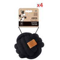 M-PETS Coto Black Ball Large Eco Friendly Dog Toy (Pack of 4)