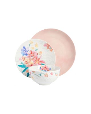 Spice By Tia Mowry Goji Blossom 12 Pieces Dinnerware Set Pink Spice By Tia Mowry Goji Blossom 12 Pieces Dinnerware Set Pink