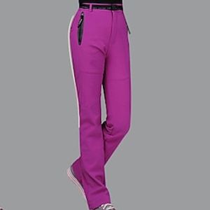 Women's Waterproof Hiking Pants Fleece Lined Pants Softshell Pants Winter Outdoor Thermal Warm Waterproof Windproof Fleece Lining Pants  Trousers Bottoms Black Purple Fleece Hunting Ski  Snowboard Lightinthebox