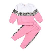 Kids Girls' Sweatshirt  Pants Clothing Set 2 Pieces Long Sleeve Pink Leopard Print Cotton Street Casual / Daily Street Style Sports Regular 1-5 Years / Fall / Winter miniinthebox - thumbnail